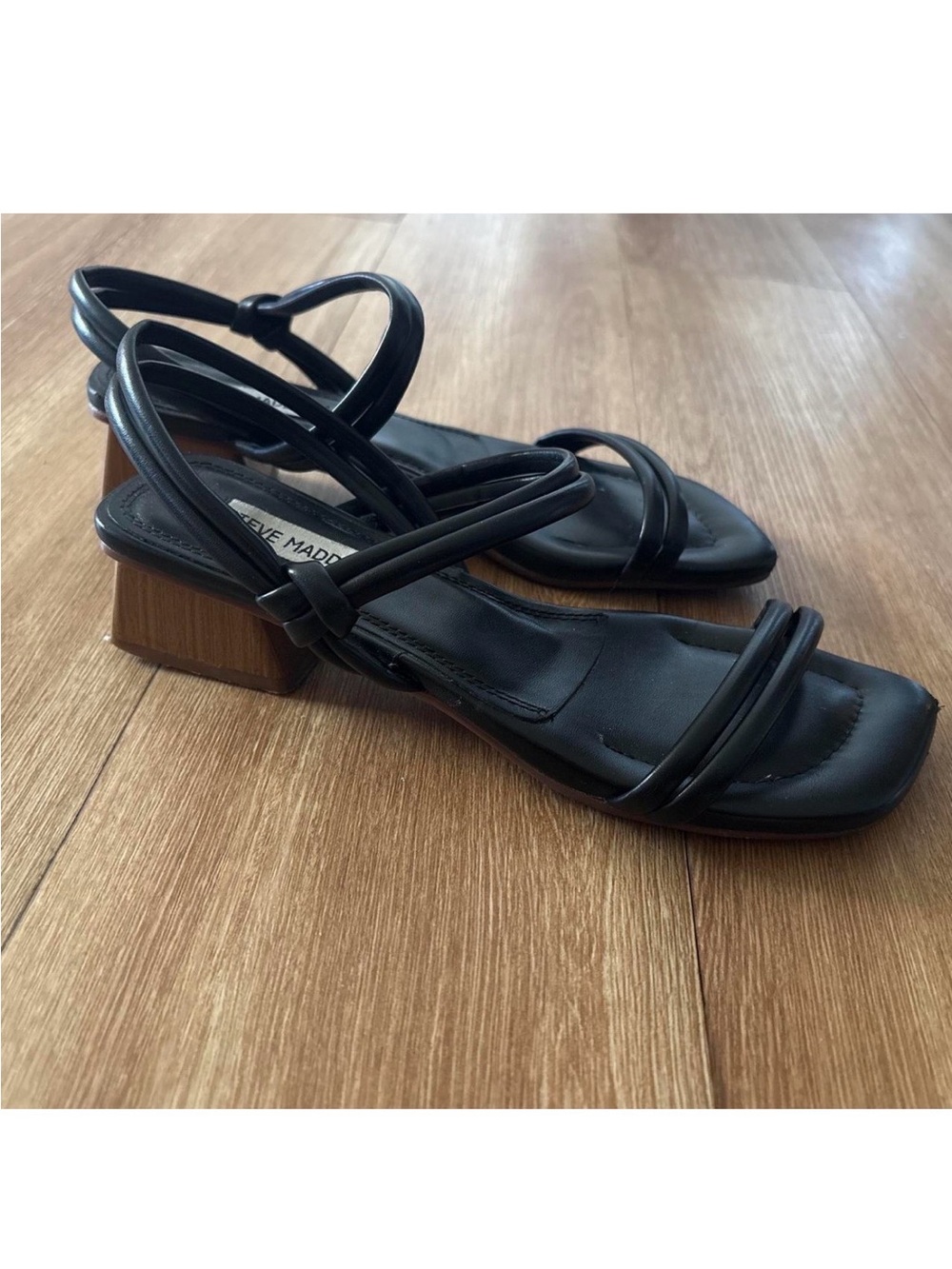 Steve Madden Black Strappy Block Heels